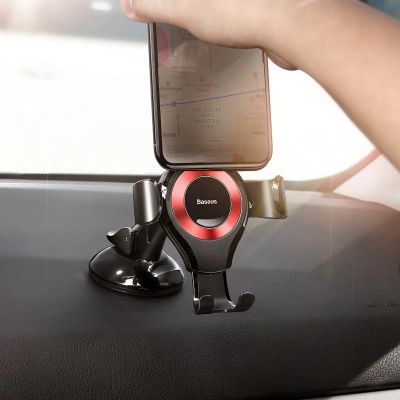 5. Baseus SUYL-XP09 smartphone car holder (black and red)