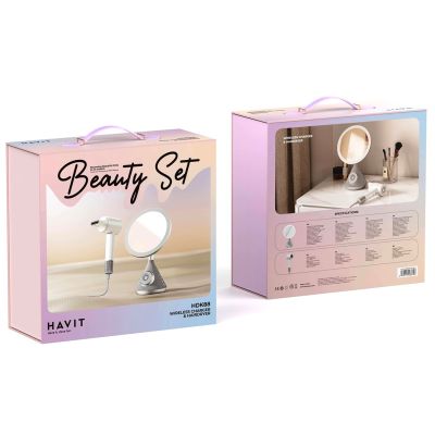 7. HAIR DRYER SET WITH COSMETIC MIRROR WITH WIRELESS CHARGING FUNCTION