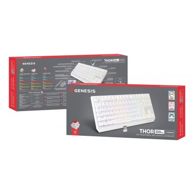 GENESIS Thor 230 TKL Keyboard Gaming USB + RF Wireless + Bluetooth QWERTY US English White