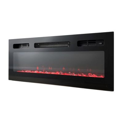 8. EVA TV cabinet with electric fireplace 180x40x52 black/gloss black