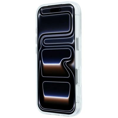 5. Karl Lagerfeld IML Rhinestones Allover and Electroplated Logo Case for iPhone 17 Pro / 18 Pro - White