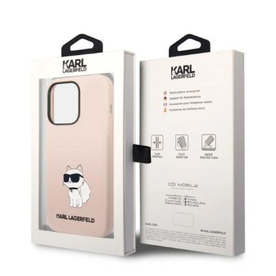 8. Karl Lagerfeld KLHCP14LSNCHBCP iPhone 14 Pro 6.1" hardcase pink/pink Silicone Choupette