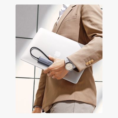 9. Ugreen multifunctional adapter HUB USB 3.0 - 3 x USB / Ethernet RJ-45 / USB Type C PD gray (CM475)