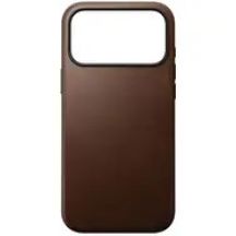 NOMAD Modern Leather Case - MagSafe compatible leather case for iPhone 17 Pro Max (brown)