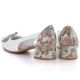 3. Open toe block heel pumps with bow, white Potocki 12812