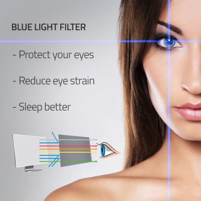 3. Qoltec 51076 Blue Light Filter 24" 16:9 (Eye Protection | Anti Glare | Matte | for monitor)