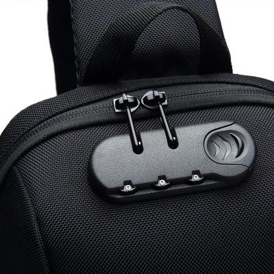 9. Wozinsky Premium Single Shoulder Anti-Theft City Backpack with Organizer and USB - Black