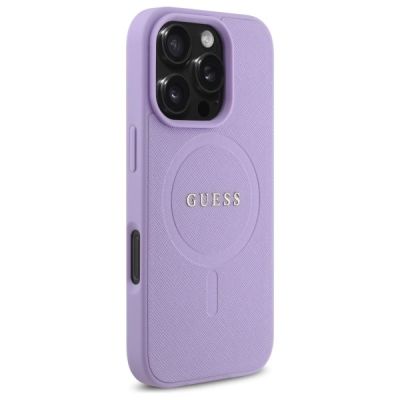 4. Guess Saffiano MagSafe iPhone 16 Pro Max Case - Purple
