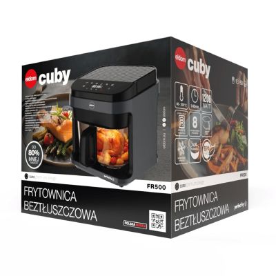 20. ELDOM FAT-FREE FRYER FR500 5.5 L 1200W GLASS CONTAINER, GRID, SILICONE PAD, 8 PROGRAMS, TEMPERATURE CONTROL.
