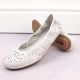 30. Rieker W RKR649 comfortable leather openwork shoes, white
