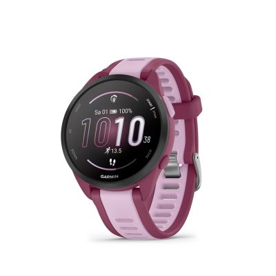 15. Garmin Forerunner 165 Music AMOLED 43mm Berry Lilac Sports Watch