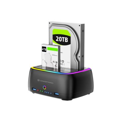 3. Conceptronic DONN36B Hard Drive Docking Station USB 3.2 Gen 1 (3.1 Gen 1) Type-C Black