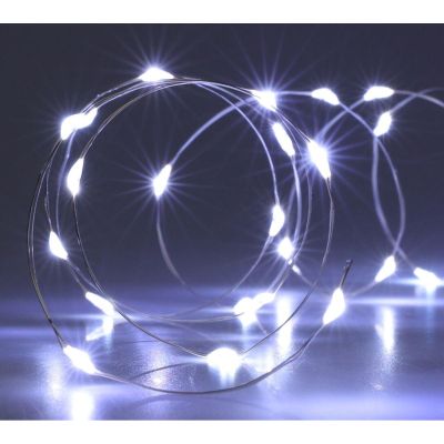 7. BATTERY-OPERATED WIRE LAMPS GARLAND 40 LED COOL WHITE
