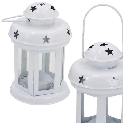4. WHITE TEA LIGHT LANTERN CANDLE HOLDER