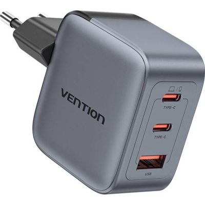 4. Vention 70W GaN PD Charger 1x USB-A 2x USB-C Black