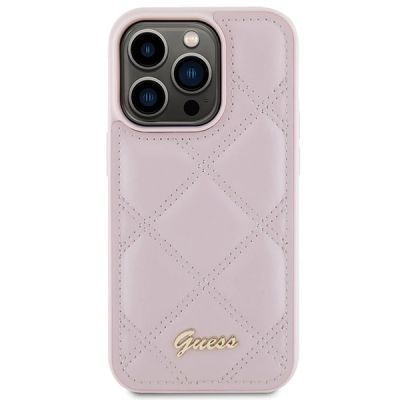 3. Guess Quilted Metal Logo case for iPhone 15 Pro - pink