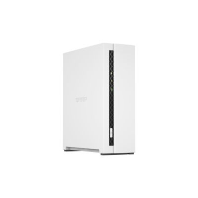 2. Qnap TS-133, Tower, 1 x 2.5"/3.5" SATA, ARM 1.8GHz Quad core, 2GB, 1 x 1GbE, External adapter (PSU)