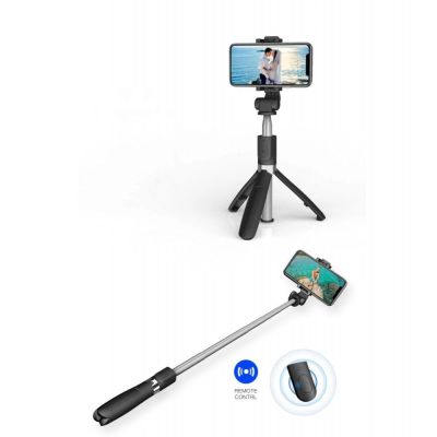 5. Tech-Protect L01S Bluetooth Selfie Stick with Tripod up to 70cm - Black