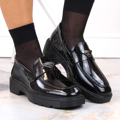 8. Filippo W PAW463 black patent leather slip-on shoes