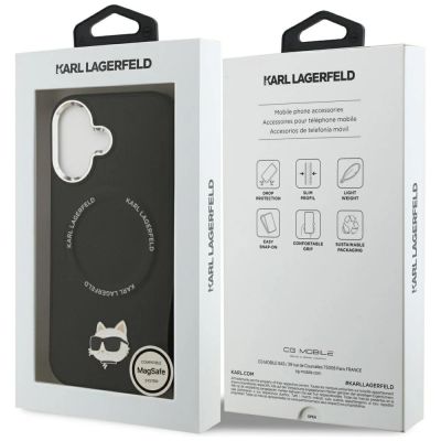 8. Karl Lagerfeld Choupette Pin MagSafe Case for iPhone 17 - Black
