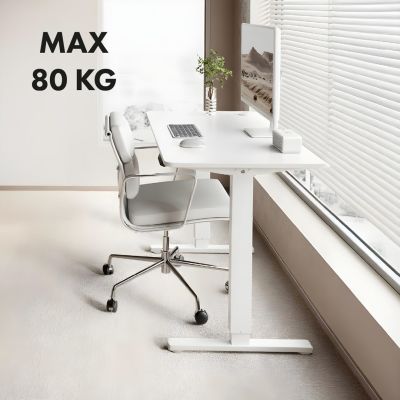 7. ERGO OFFICE ELECTRIC DESK ADJUSTABLE MAX HEIGHT 1160MM, MAX - 80 KG, WITHOUT TABLETOP FOR SITTING AND STANDING WORK, WHITE ER-400 W