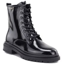 Women's leather ankle boots, patent leather, black Big Star UU274613
