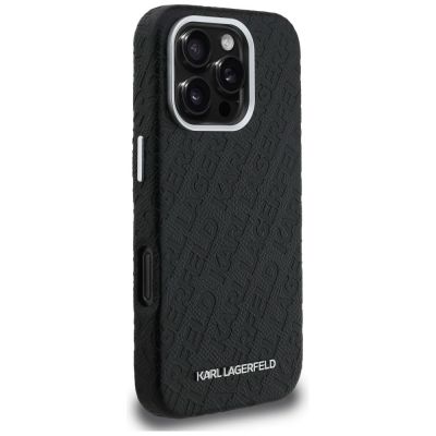 4. Karl Lagerfeld FW Stamped Karl MagSafe Case for iPhone 16 Pro Max - Black