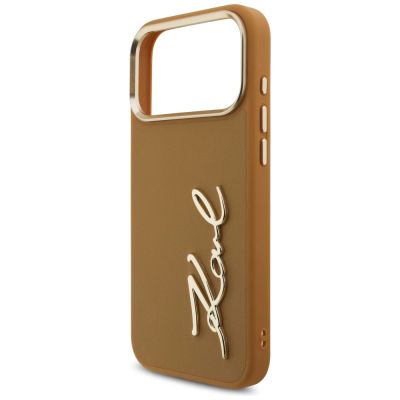 6. Karl Lagerfeld Karl Script Logo Case for iPhone 17 Pro Max - Brown