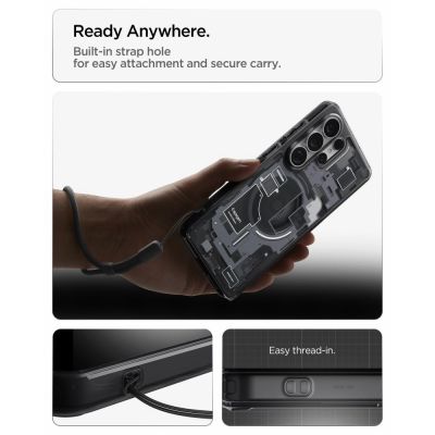 13. Spigen Ultra Hybrid Mag MagSafe Case for Samsung Galaxy S26 Ultra Zero One - Clear Black