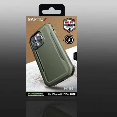 9. Raptic X-Doria Fort Case iPhone 14 Pro with MagSafe armored cover green