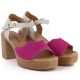 3. Vinceza 26-66943 Pink and Beige Leather Heeled Sandals