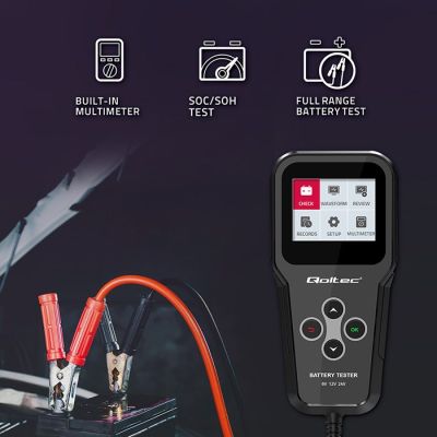 6. Qoltec 3-in-1 Digital Battery Tester with LCD Polish Menu 6V 12V 24V 10Ah-200Ah