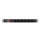 LANBERG RACK POWER STRIP PDU 19" (1U, 16A, 6X 230V PL, 2M, BLACK) PDU-06E-0200-BK