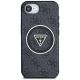 3. Guess IML Metal Glitter 4G Circle Triangle MagSafe Case for iPhone 16e - Black