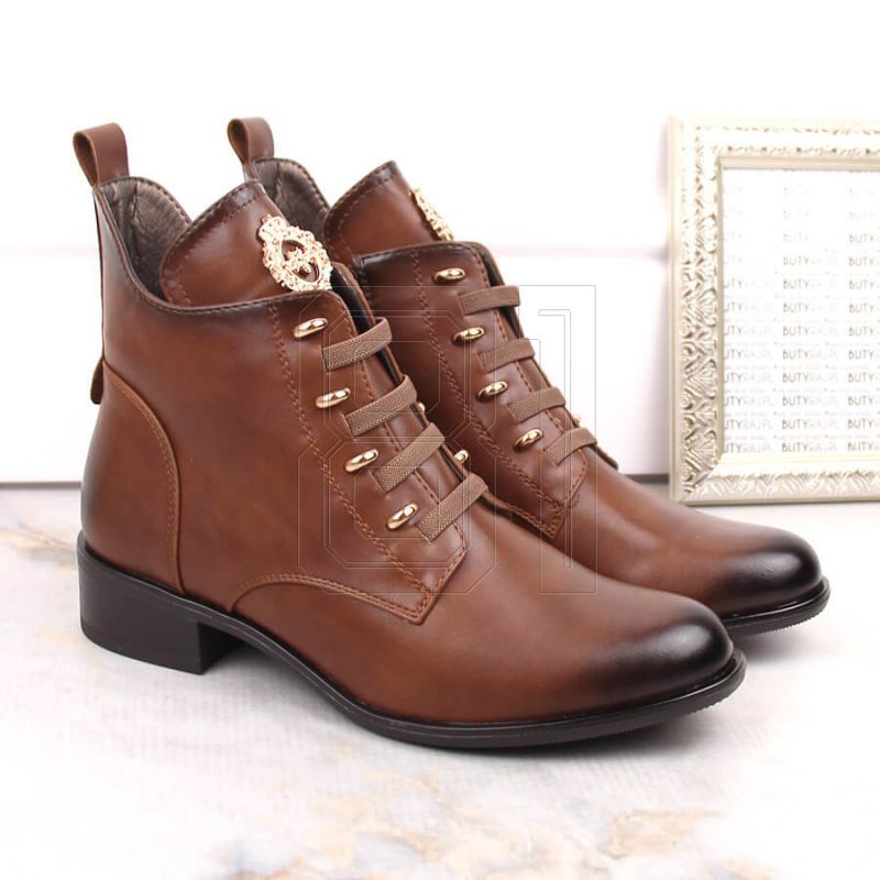 6. Insulated flat-heeled ankle boots Jezzi W JEZ412C brown