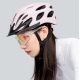 8. Rockbros Bike Helmet with Visor, Detachable UV Goggles, Detachable Visor, Unisex - Pink