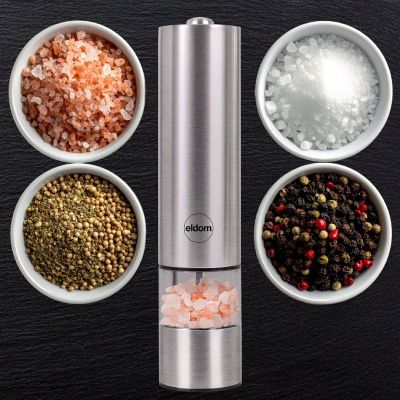 18. ELDOM ELECTRIC PEPPER AND SALT GRINDER MP24 GRIND SILVER