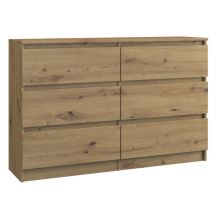 M6 MALWA CHEST OF DRAWERS 120CM 6 DRAWERS ARTISAN