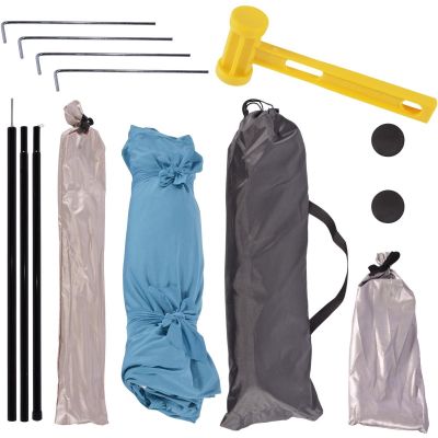 4. TOURIST BEACH PAVILION SUN SHIELD WEIGHTED WITH SAND LYCRA 2.1X2X1.5M