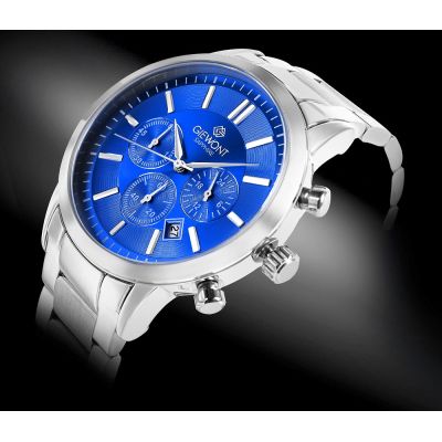 2. Men's Watch Giewont Chronograph Sapphire Silver Blue GW8510-B3