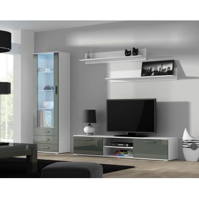 9. TV cabinet SOHO 180 white/grey gloss