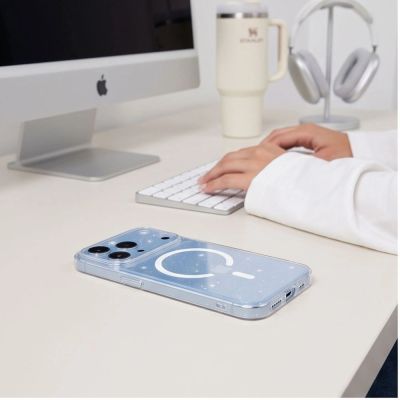 4. Tech-Protect FlexAir MagSafe iPhone 17 Pro / 18 Pro Case - Clear Glitter