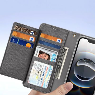 8. Dux Ducis Lawa Leather Case for iPhone 16e / 17e with Detachable Magnetic Wallet - Gray