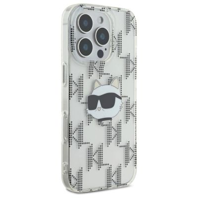 4. Karl Lagerfeld IML Choupette Head Electroplated iPhone 16 Pro Max Case - Clear