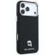 4. Karl Lagerfeld Grained Karl Head Metal MagSafe Case for iPhone 18 Pro Max / 17 Pro Max - Black