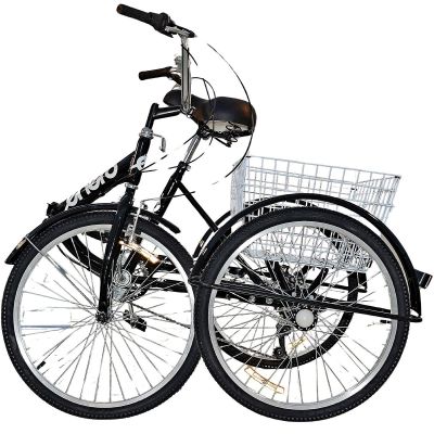 2. 3-WHEEL FOLDING BIKE 24 BLACK SHIMANO 7-SPEED