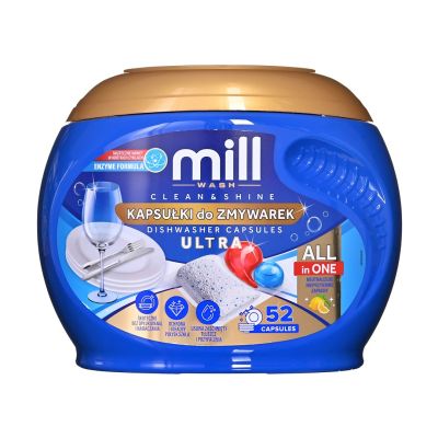 15. Mill dishwasher detergent set.