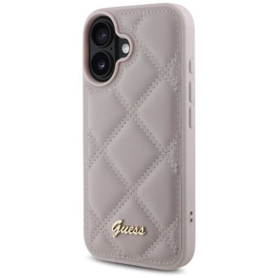 2. Guess Quilted Metal Logo iPhone 16 Case - Pink