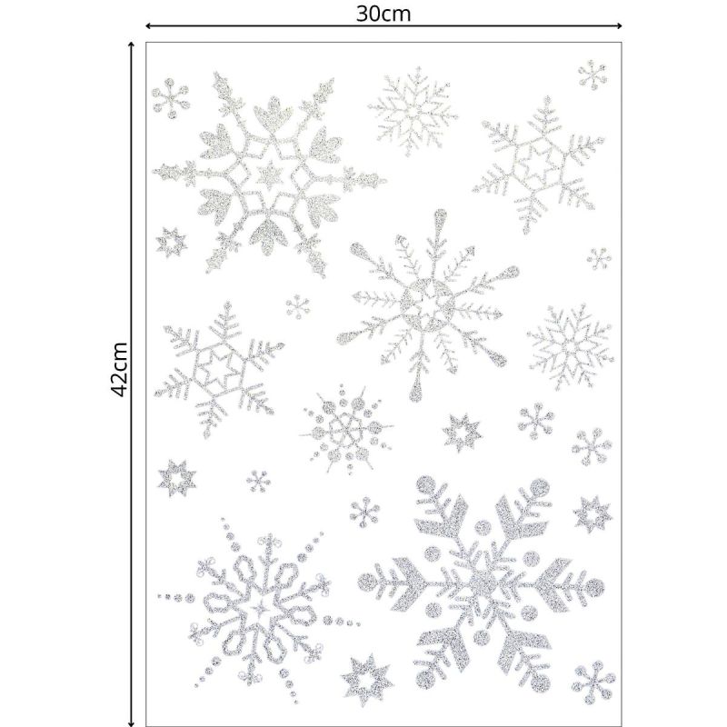 5. SILVER CHRISTMAS WINDOW STICKERS