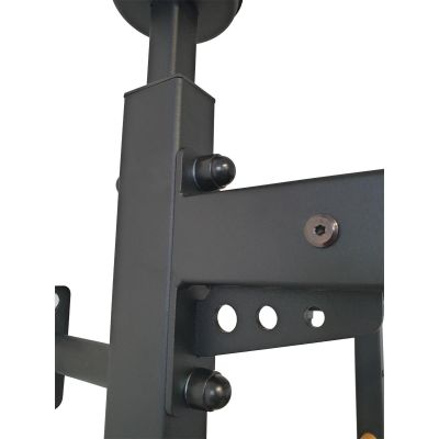 34. GYMNASTIC WOODEN AND METAL EXTENSION WALL BAR WITH METAL HANDLE IN OAK COLOUR BENCHK 511